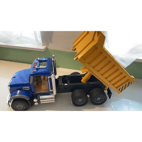 Bruder Used Loose Large Toy Blue Mack Dump Truck Incomplete Germany - Picture 1 of 6